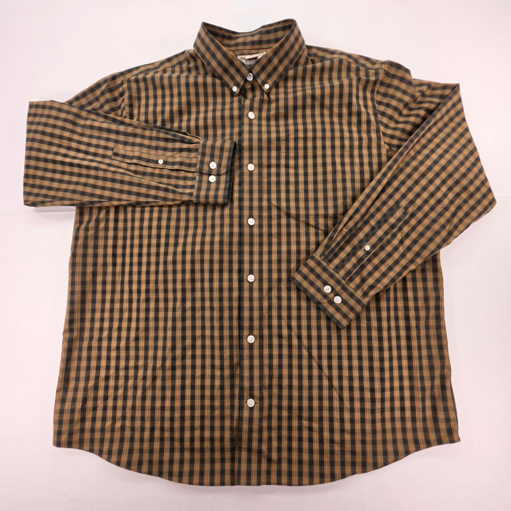Duluth Trading Co Wrinkle Fighter Plaid Button Down Shirt Mens XL Relaxed Fit - Picture 2 of 8